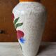 Ancien vase céramique décor de fleurs années 70 vintage