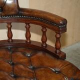 Vintage Chesterfield captain's chair in leather