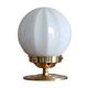 Table lamp desk brass globe opaline glass old vintage