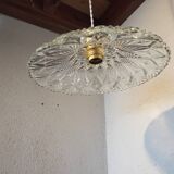 Vintage molded glass pendant light