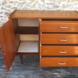 Scandinavian chest of drawers with 4 drawers and storage, circa 60's