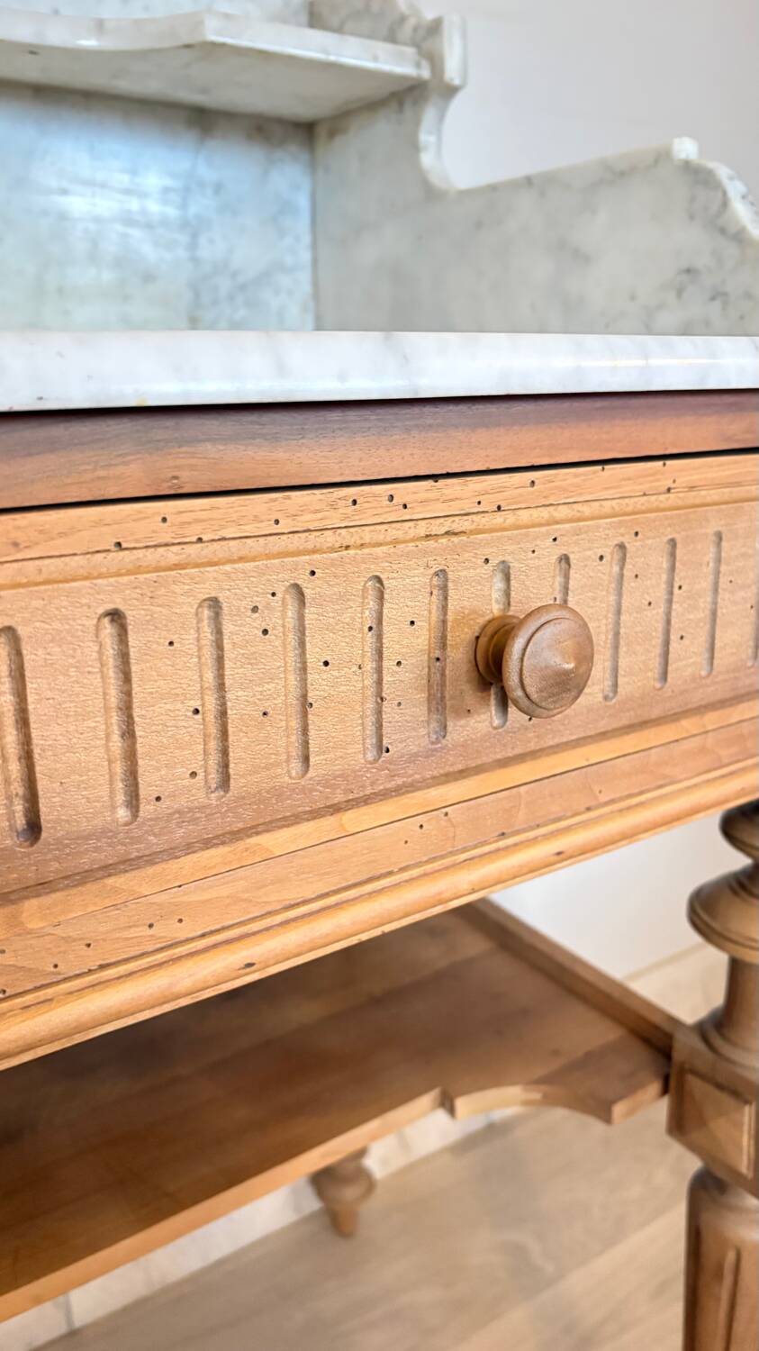 Console or dressing table in solid oak.