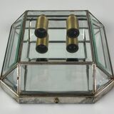 60s 70s wall lamp wall light glass & metal vintage space age design