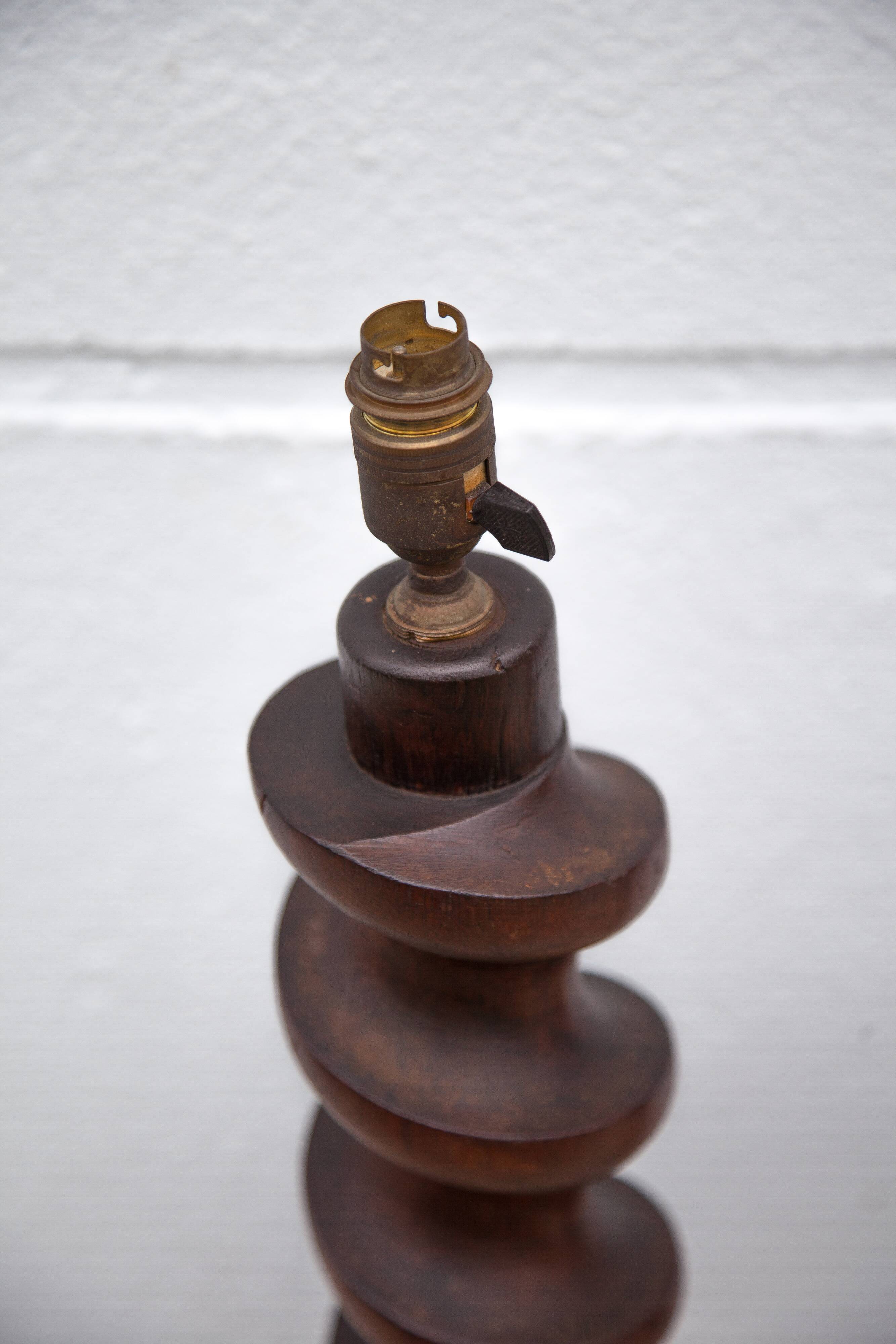 Vintage lamp foot x 2, floor lamp, floor lamp, twisted wood lamp and wrought iron, chalet