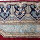 Antique Kerman Kork wool rug, open field medallion, crimson & navy, c. 1930s — 237 × 302 cm — 1C1280