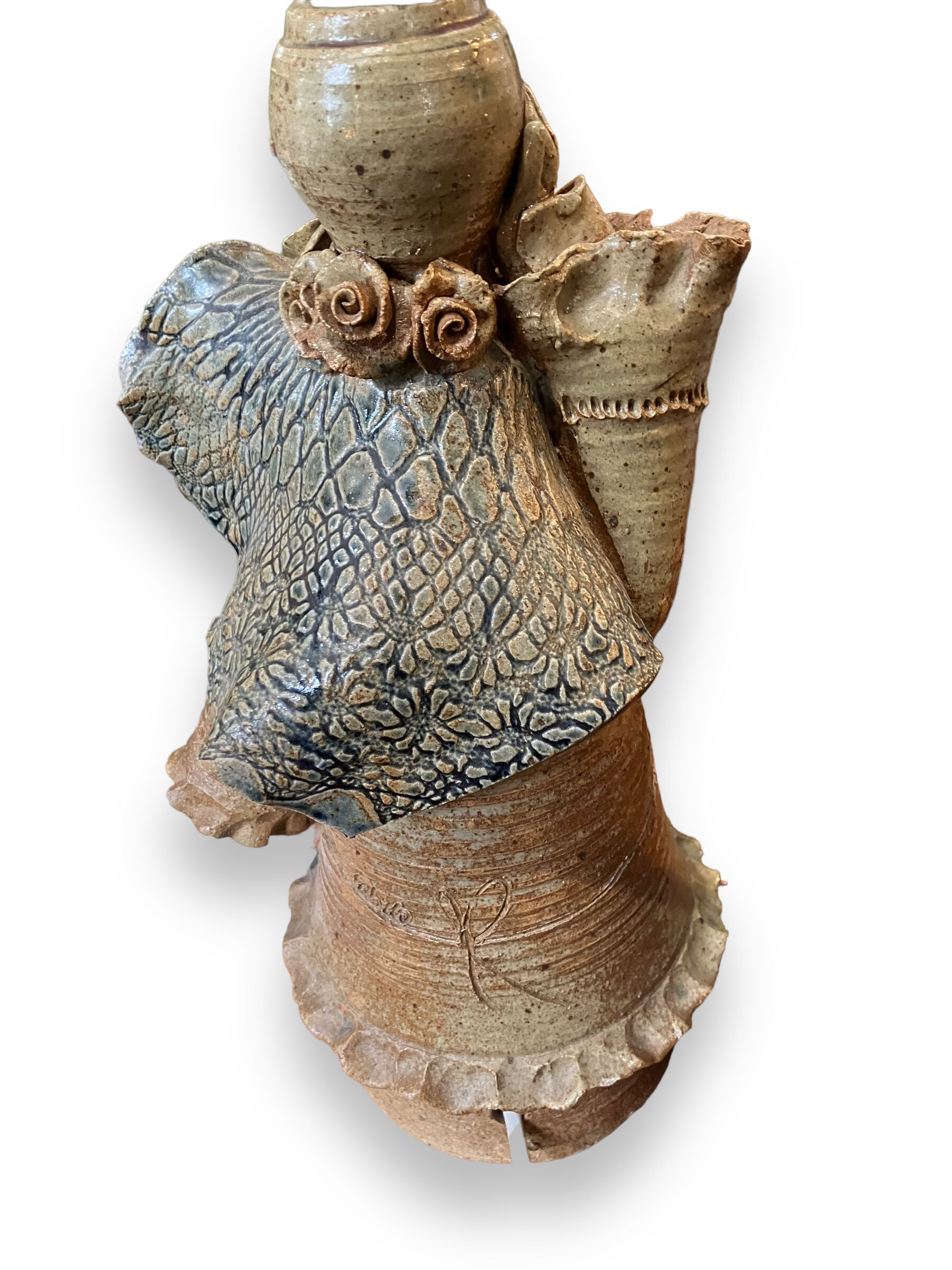 Pied de lampe zoomorphe en grès émaillé Catido