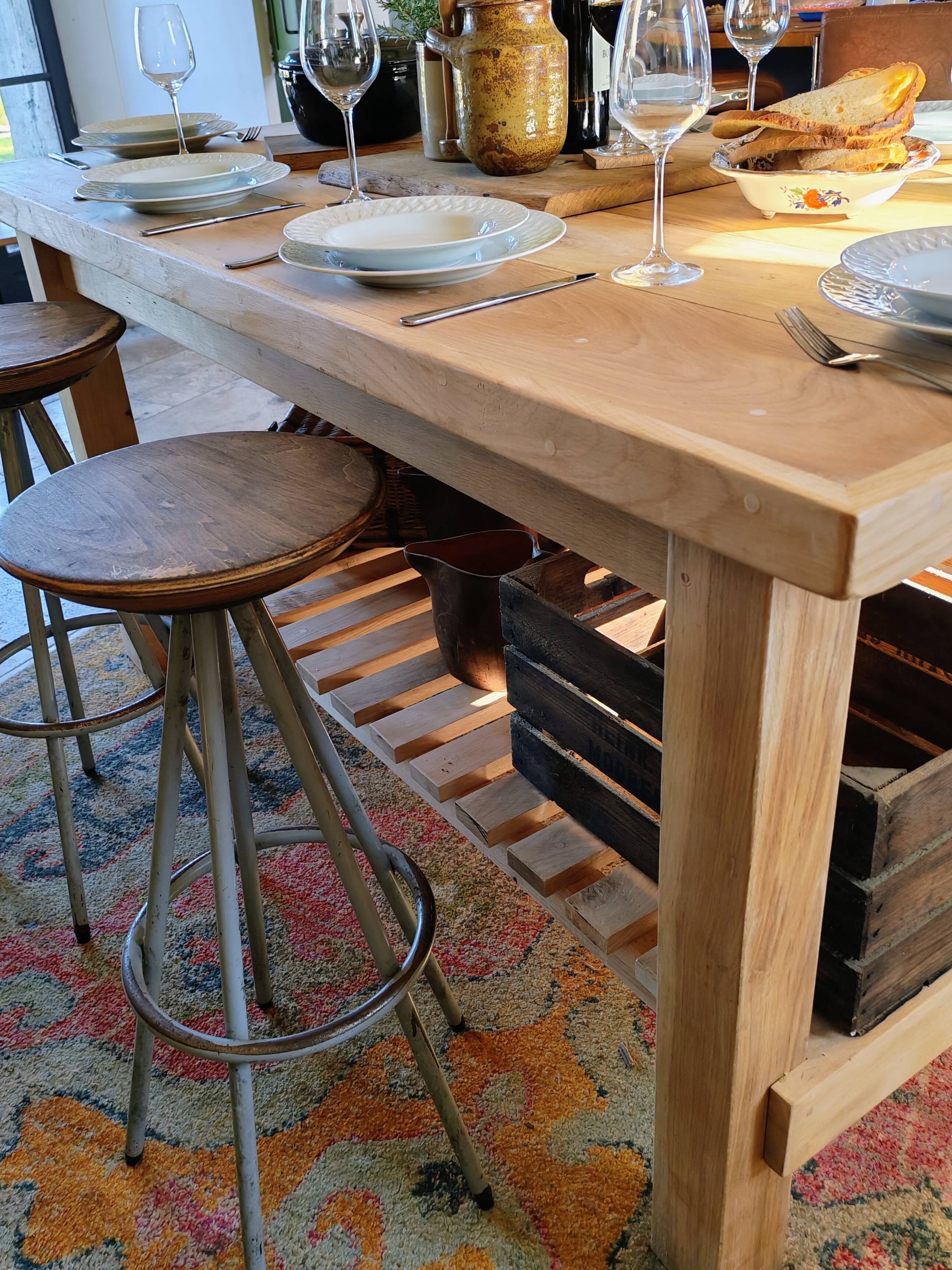 XXL solid oak kitchen island/worktop 180 x 105