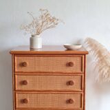 Vintage wicker chest of drawers.