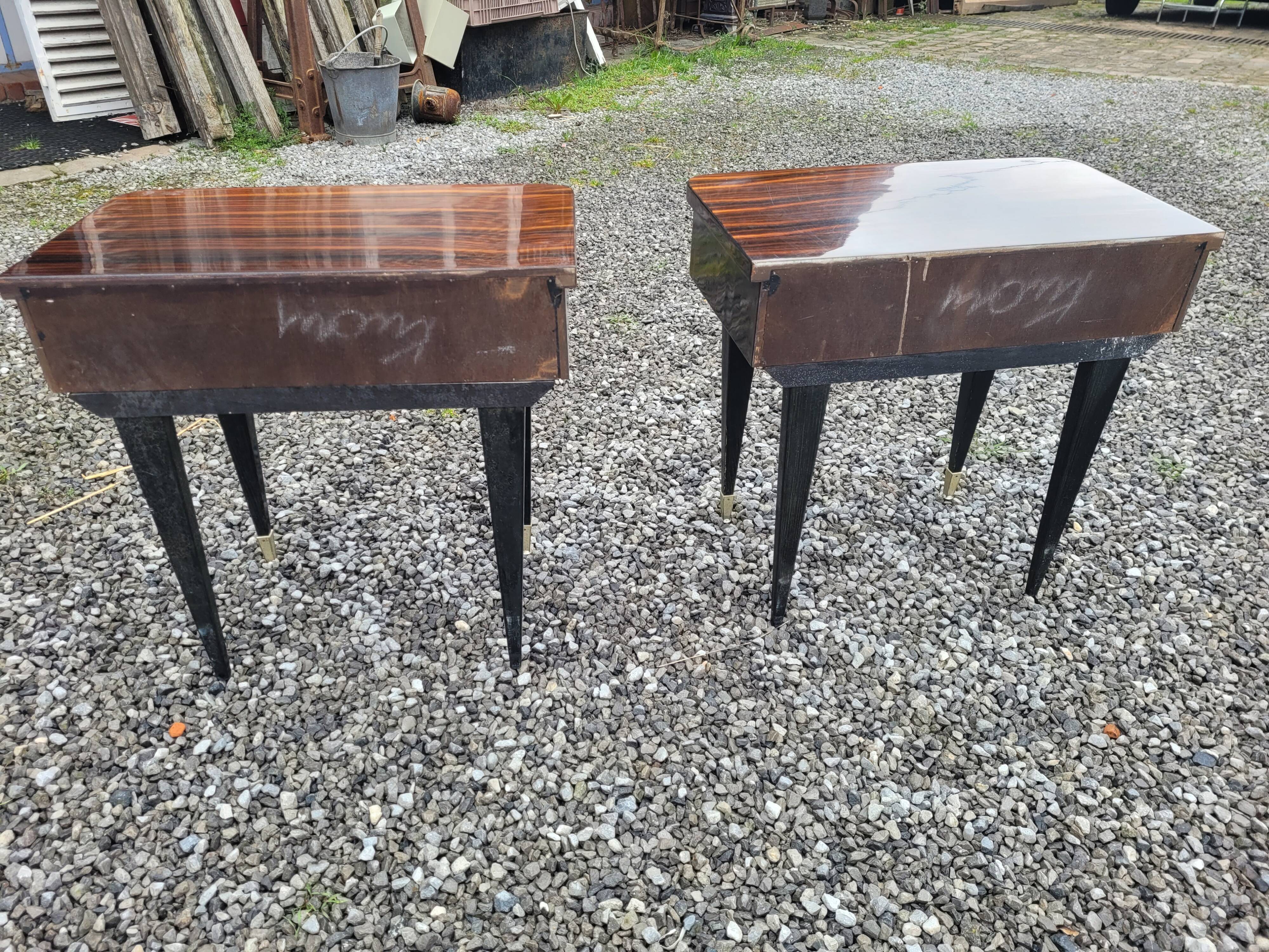 Pair of vintage rosewood bedside tables
