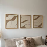 Beige and taupe linen relief design table.