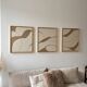 Tableau relief design beige lin et taupe