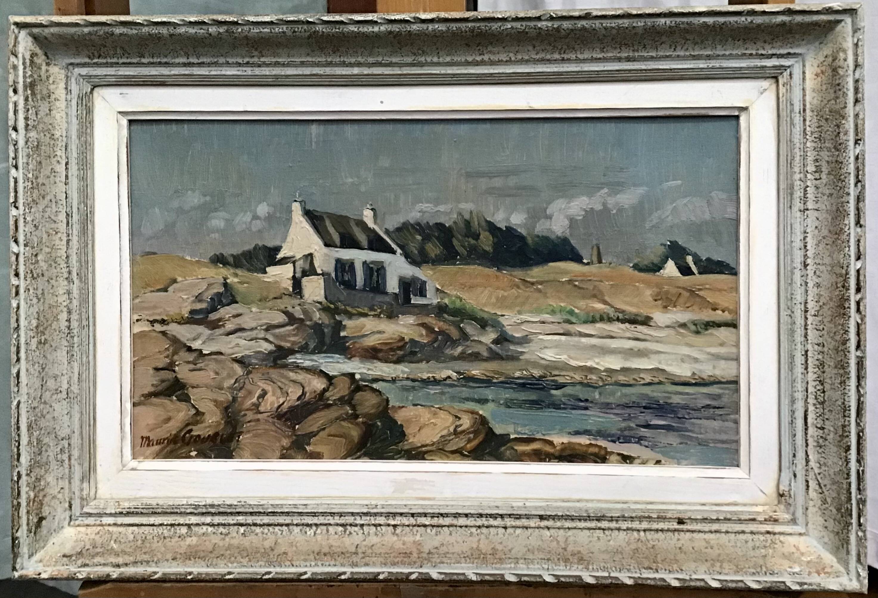 Fisherman's house in Brittany Oil on panel hand signed