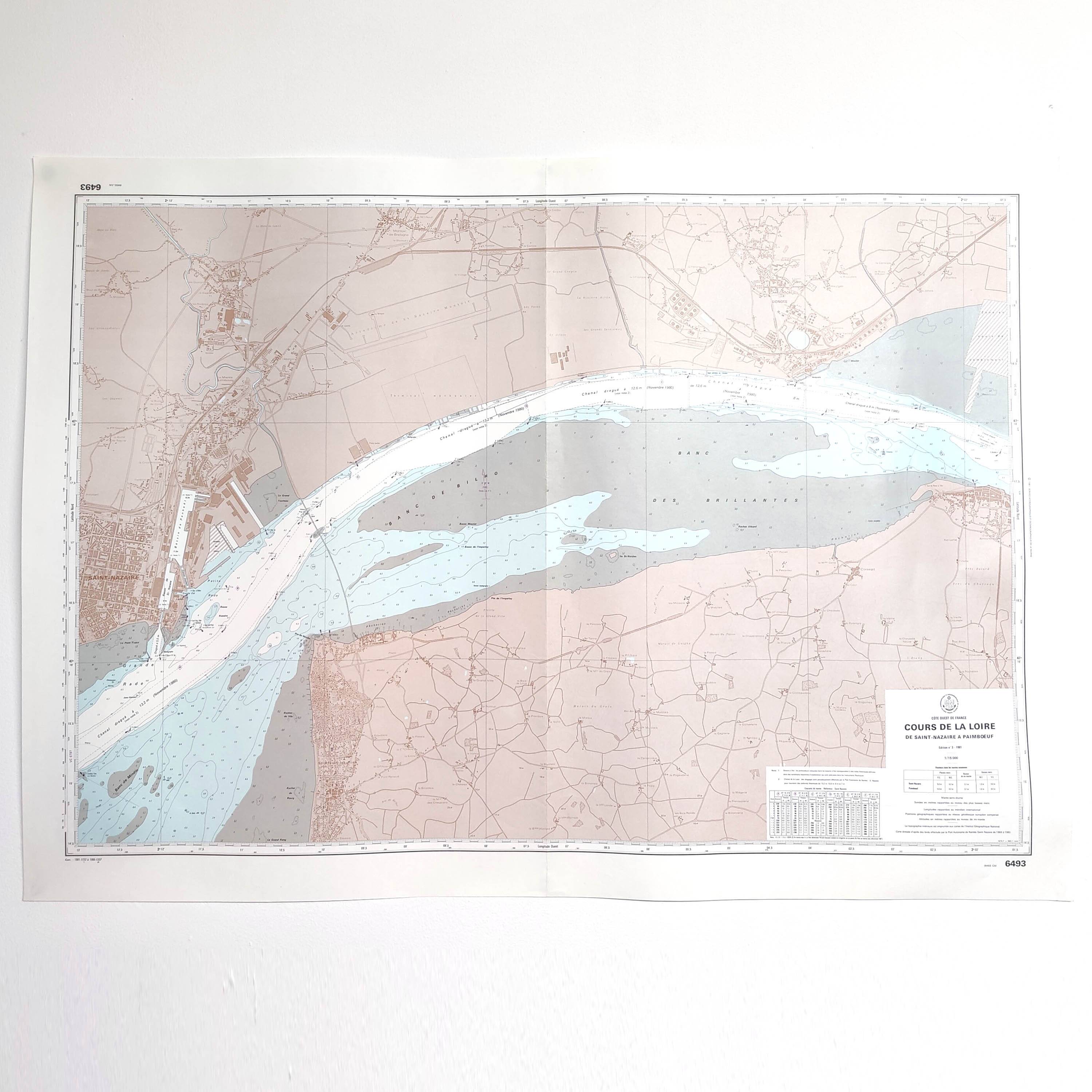 Map of the Loire estuary, west coast of France