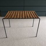 Side table in metal and rattan 50s