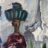 Peinture à l’huile figurative vintage suédoise « Moroccan Ladies » suédoise du milieu du siècle, encadrée