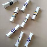 8 vintage artisanal ceramic terracotta knife holders