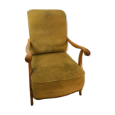 Fauteuil scandinave en velours vert