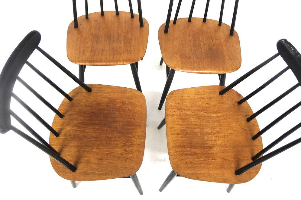 Set of 4 "Fanett" teak chairs by Ilmari Tapiovaara, Sweden, 1960
