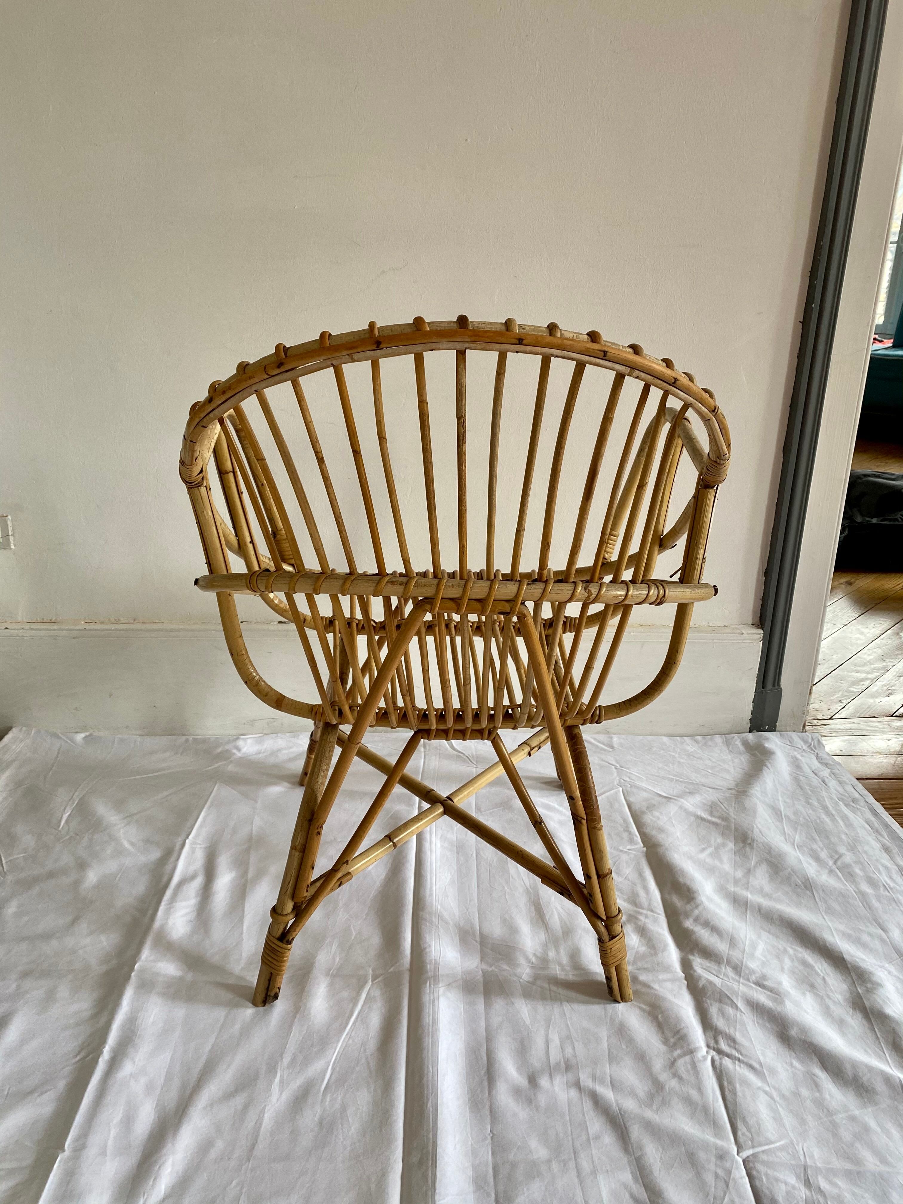 Adult-sized rattan chair