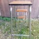 Vintage formica wood metal leg step stool