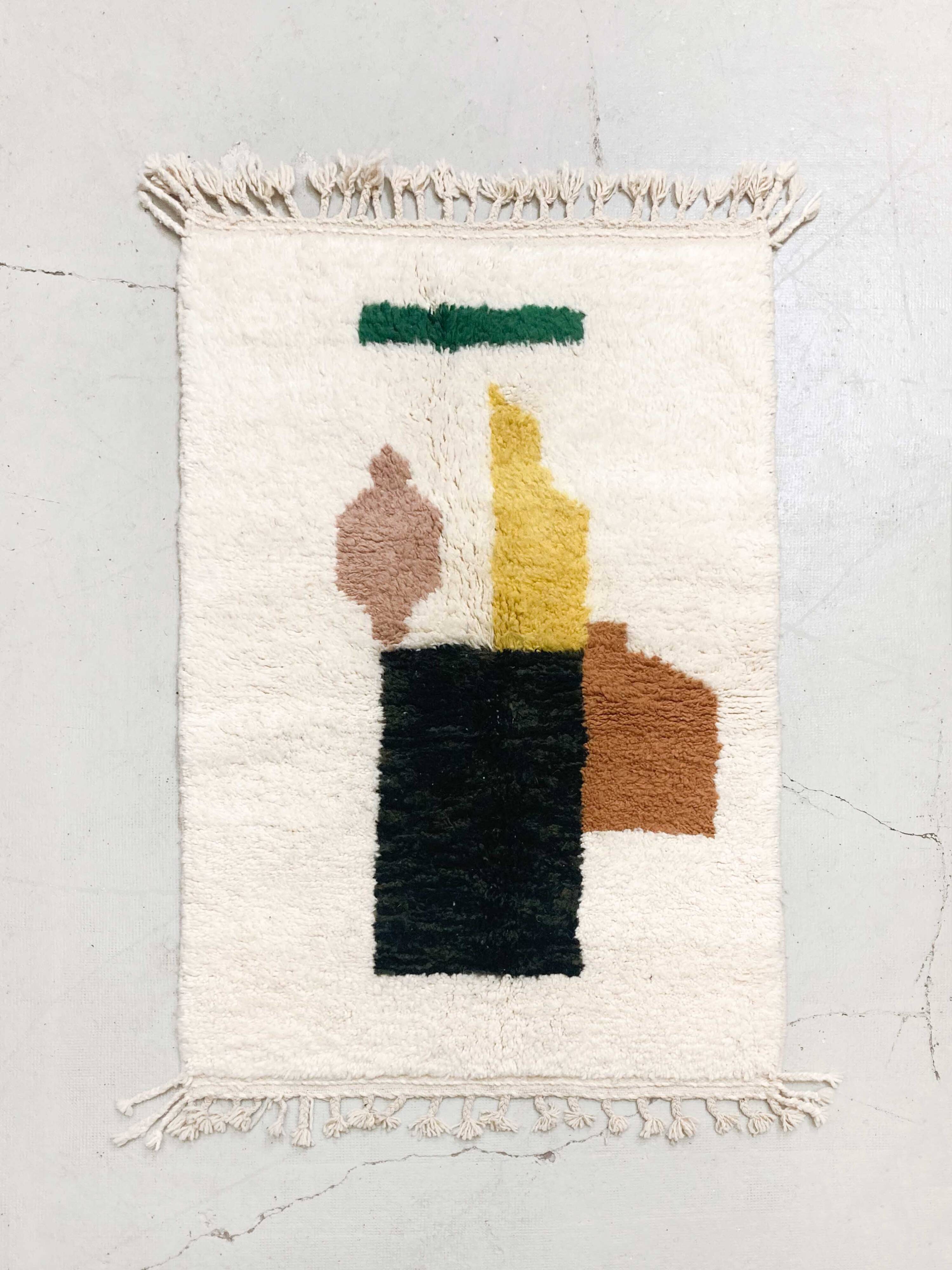 Moroccan Berber Beni Ouarain rug with colorful patterns 1.56x1.06m