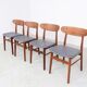Farstrup teak wooden chairs with new skai, 1960s