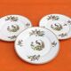 3 flat plates Porcelain of Limoges France "Crane ashy" ...