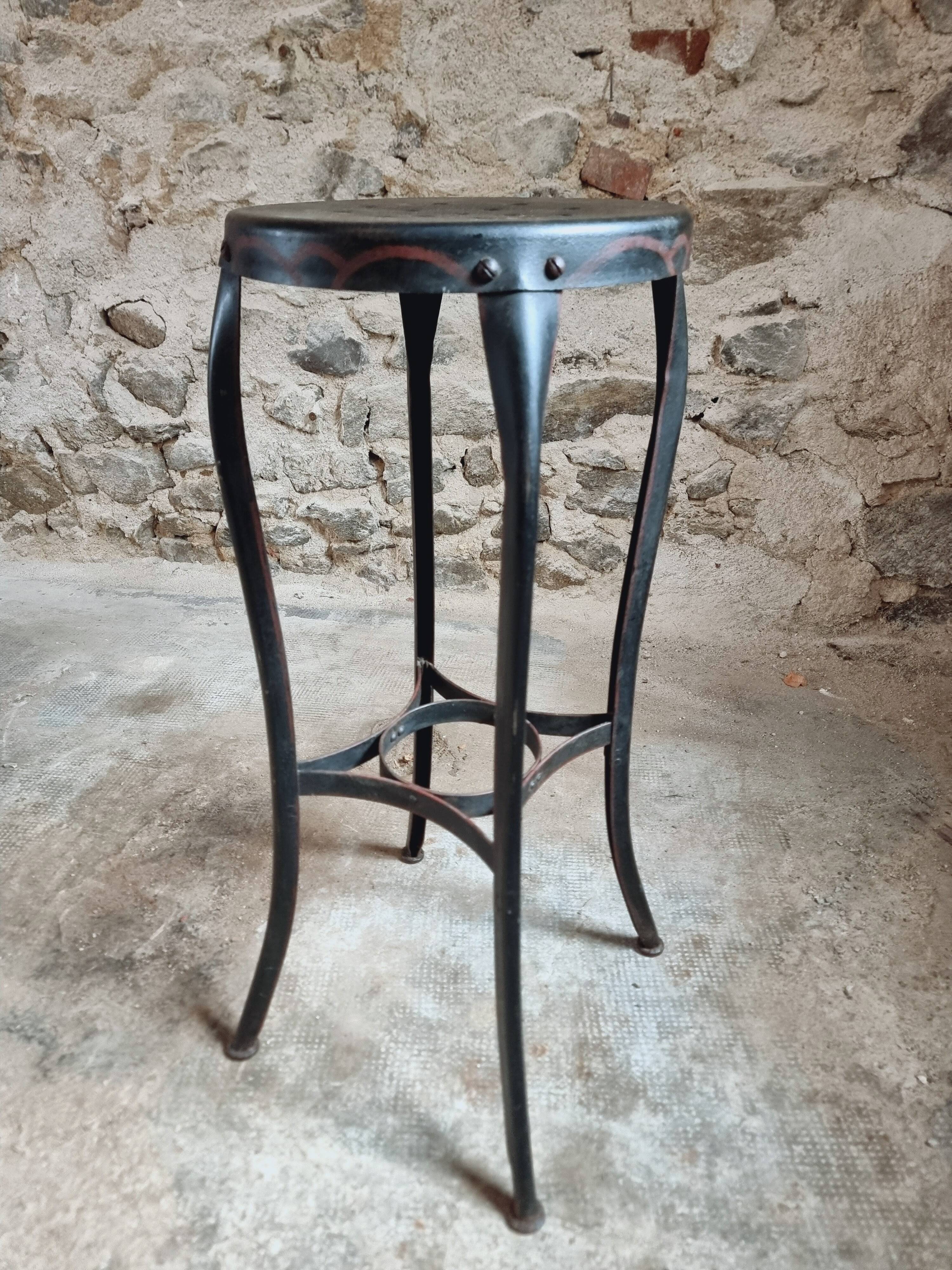 Antique Industrial Stool – Toledo Art Steel Co., 1930s, Bar Stool