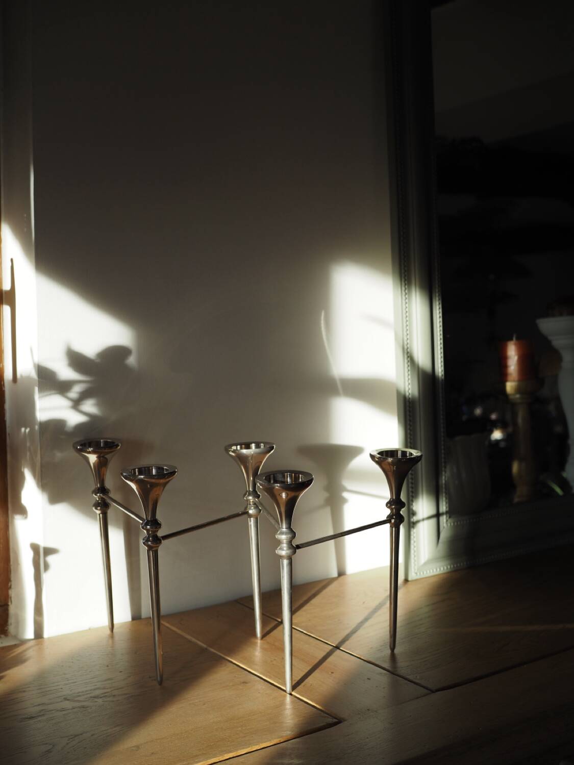 Scandinavian chrome modular candle holder 1960