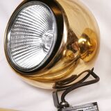4 large golden ball spots, space age 60 70's. concord wall light on rails