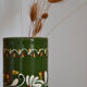 Vintage green floral patterned vase