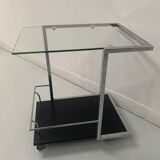 20th century chrome metal rolling serving table