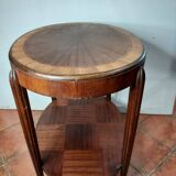 Marquetry pedestal table