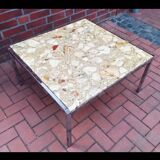 Table basse vintage onyx & époxy