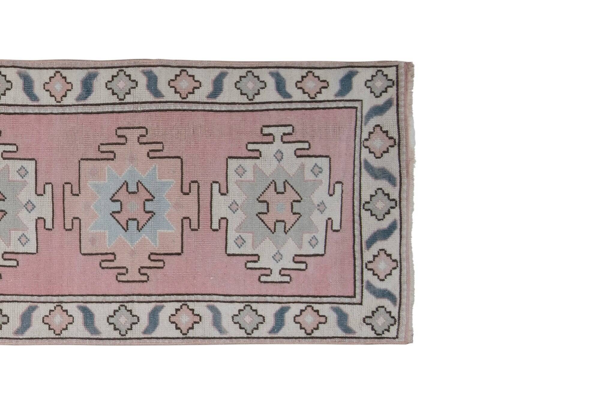 Vintage Turkish hallway rug 75x397 cm
