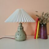 Upcycled lamp in pleated sandstone lampshade