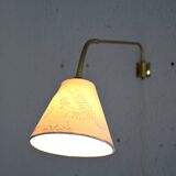 Vintage wall light in gold metal and cotton