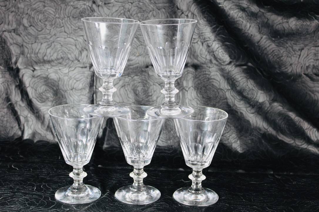 Baccarat / St Louis Caton crystal glasses early 20th France