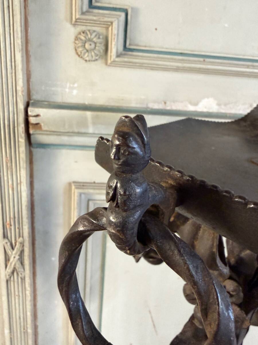 Wrought iron stool, France around 1880