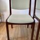 Pair of wooden armchairs and green and ecru fabrics 70s
