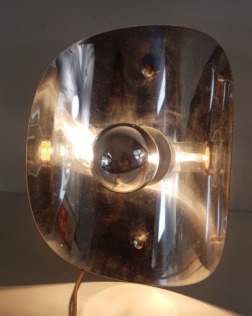 Vintage chrome metal wal light