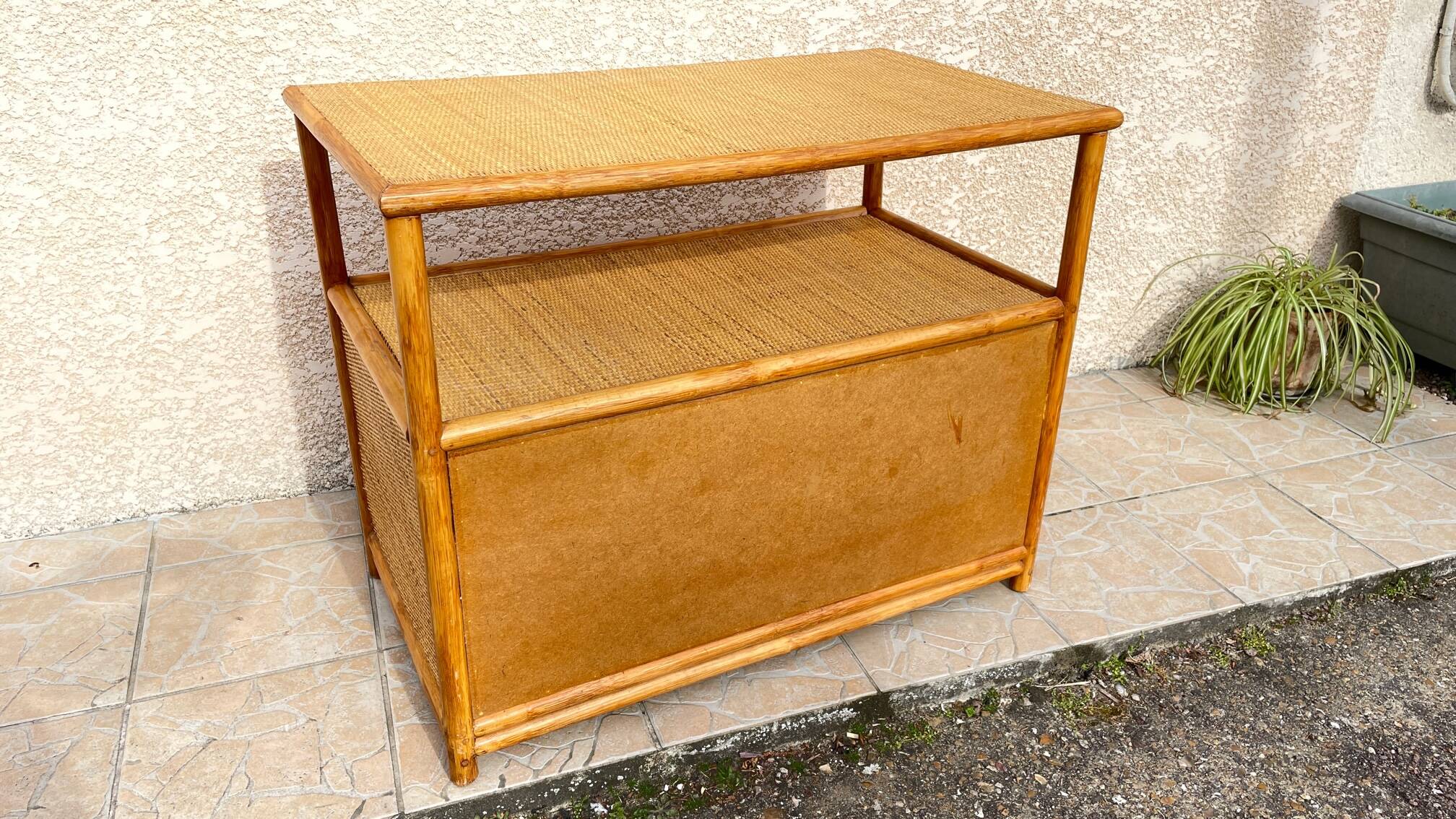 Vintage 80s Bamboo Sideboard