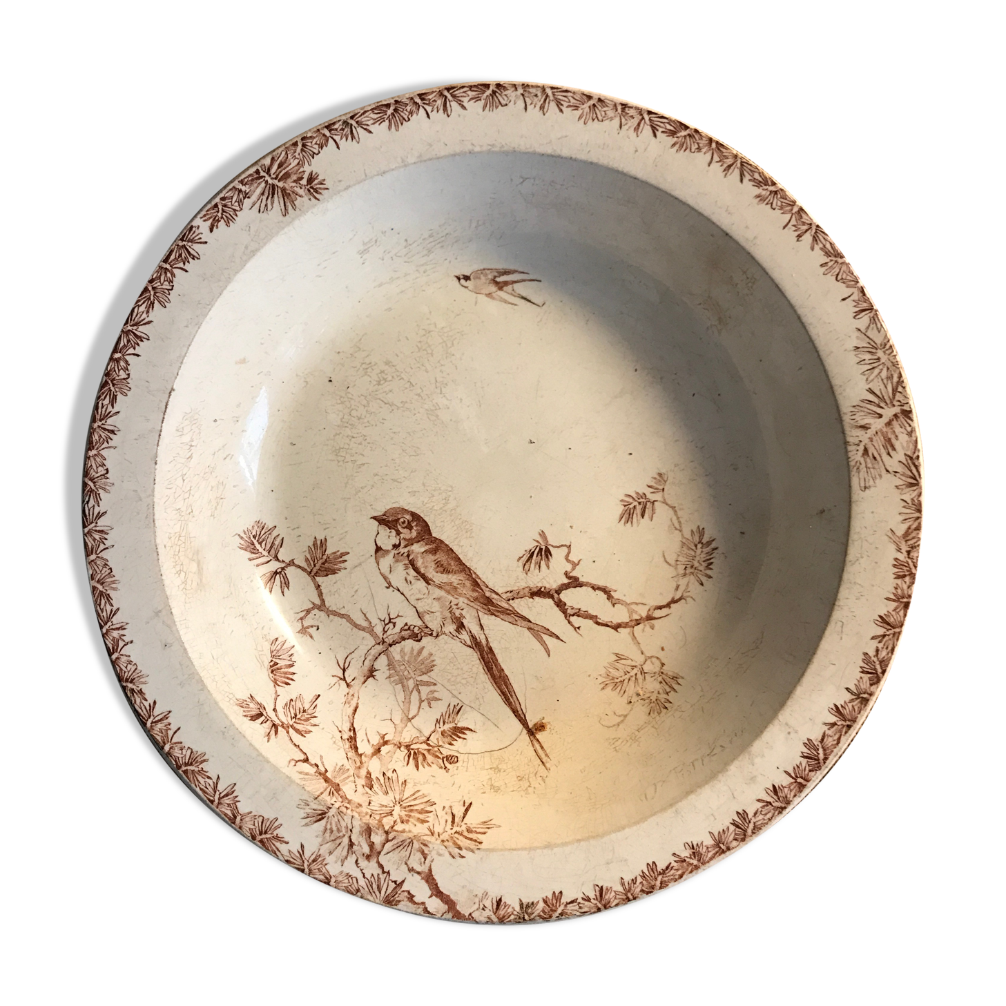 Hollow dish opaque porcelain gien provençal model