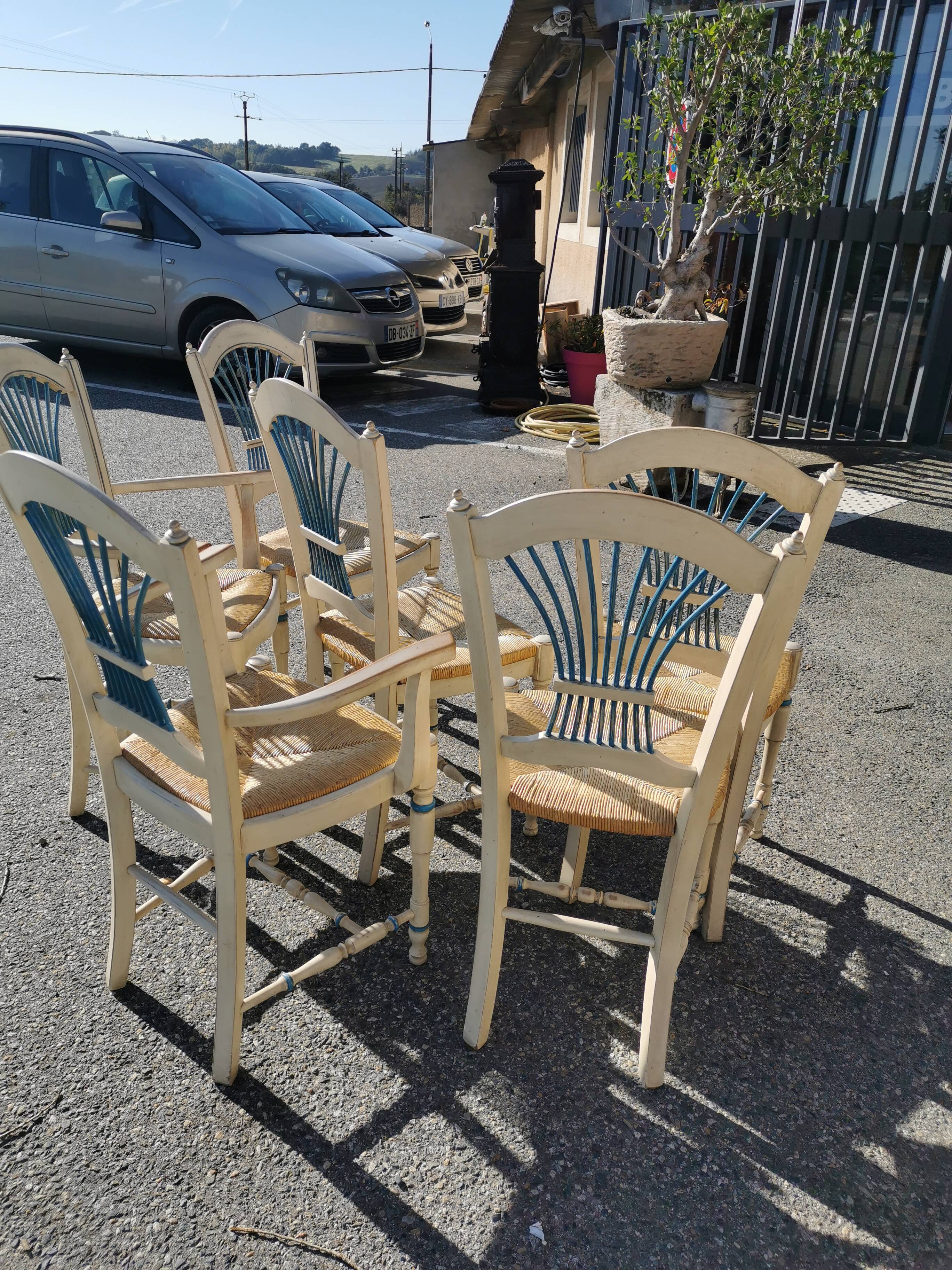 4 chairs and 2 armchairs