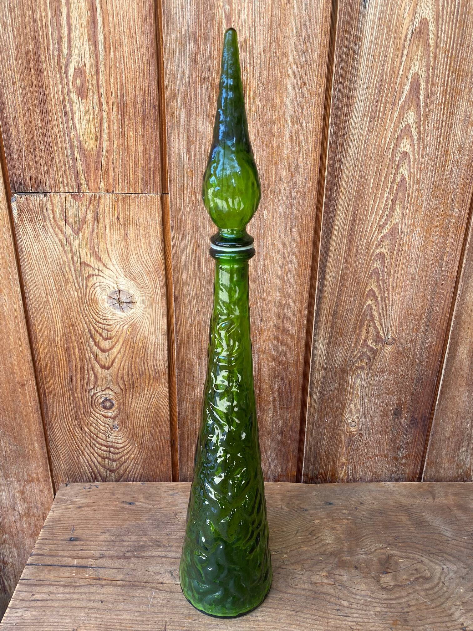 Italian carafe Empoli green 1970s.