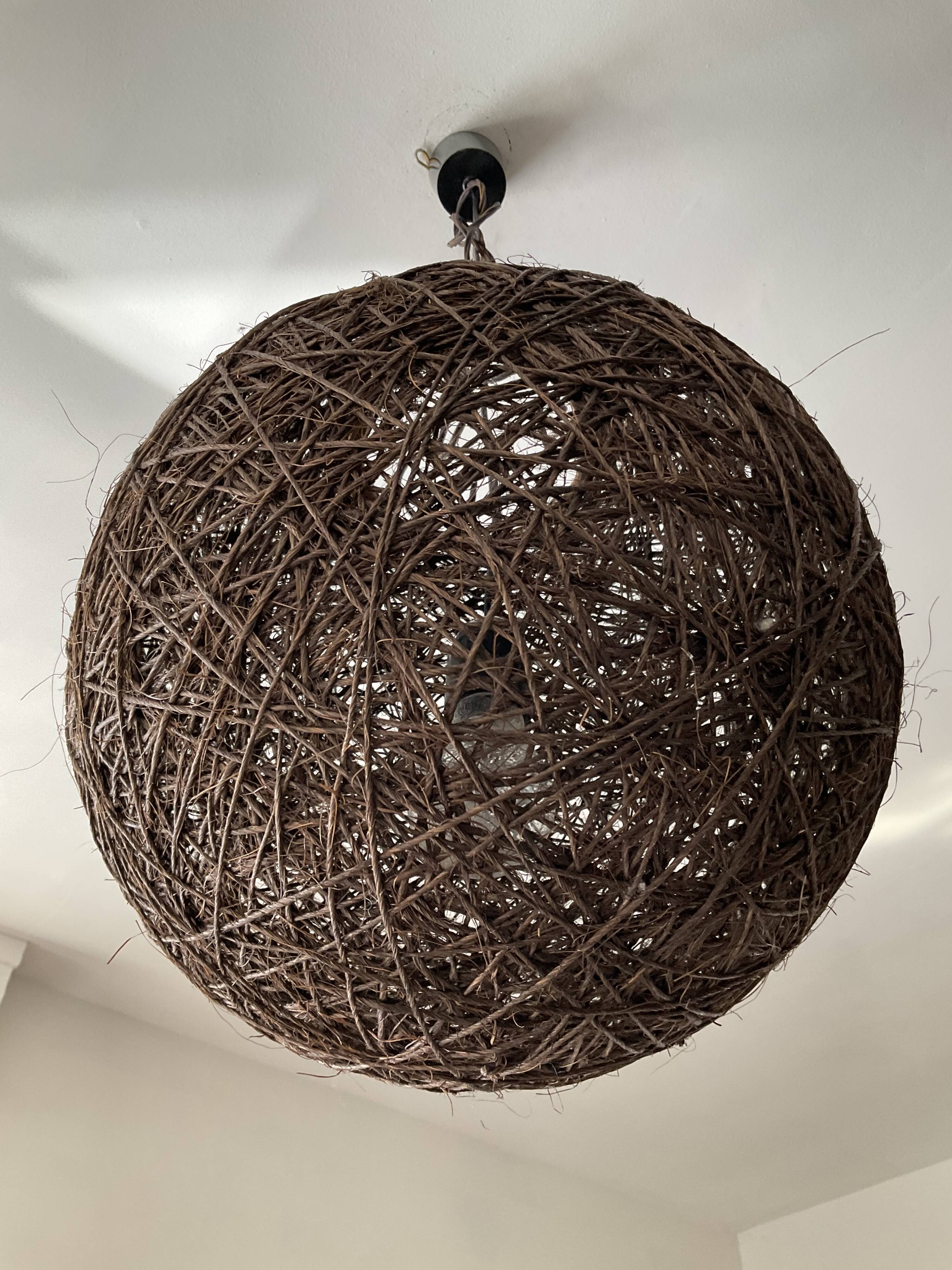 Vintage suspension Wicker ball 70s