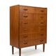 Danish Mid Century Teak Tallboy Chest Of Drawers