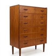 Commode haute en teck danoise des années 50