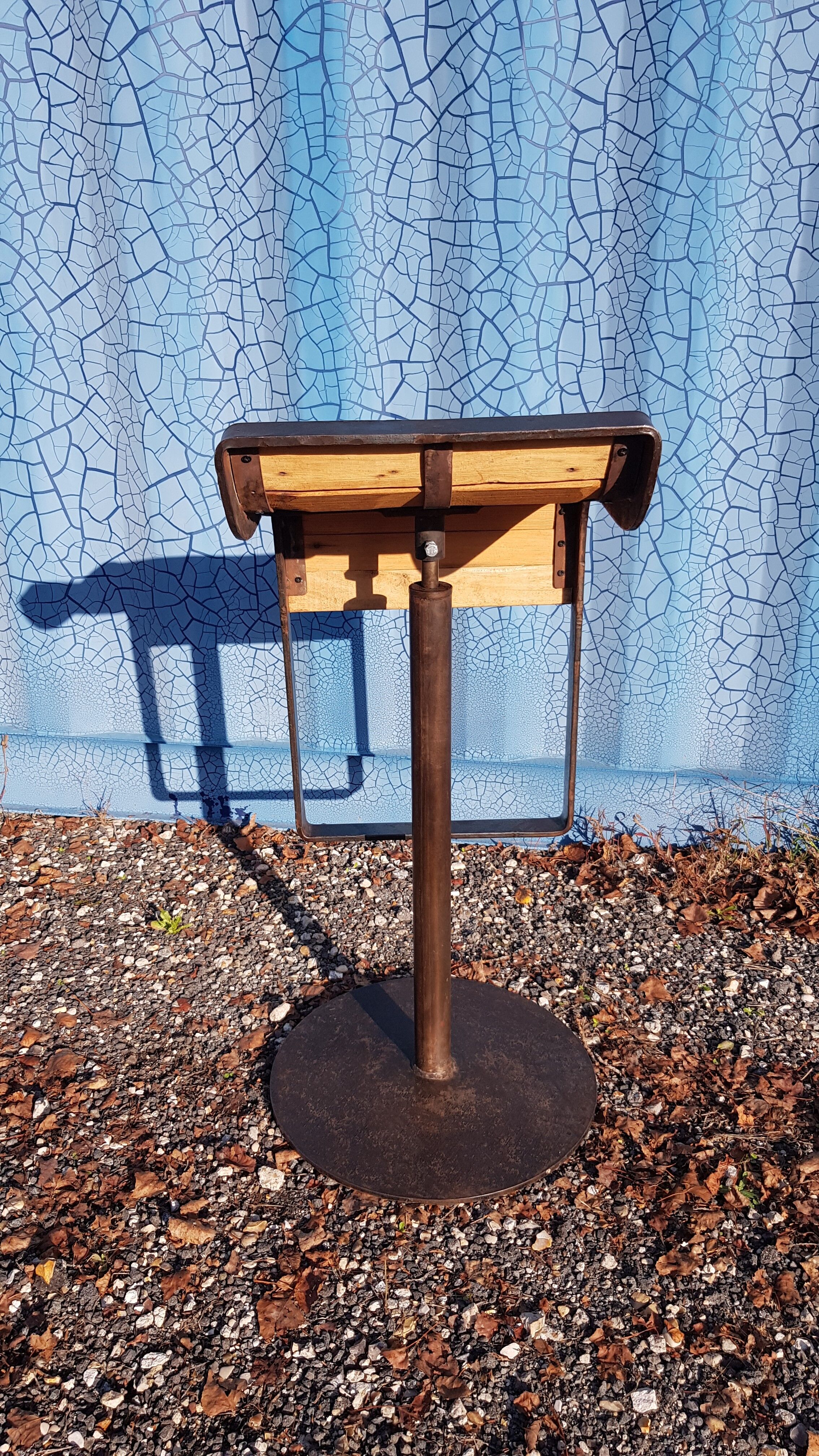 Bar stool design cast iron and wood