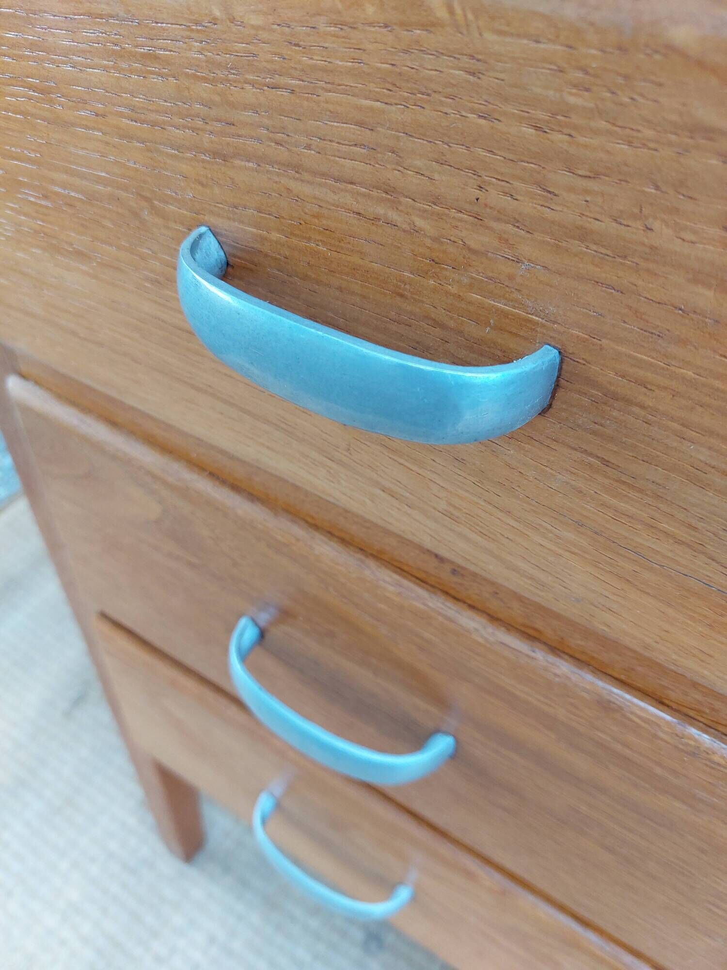 solid wood desk, 1970s